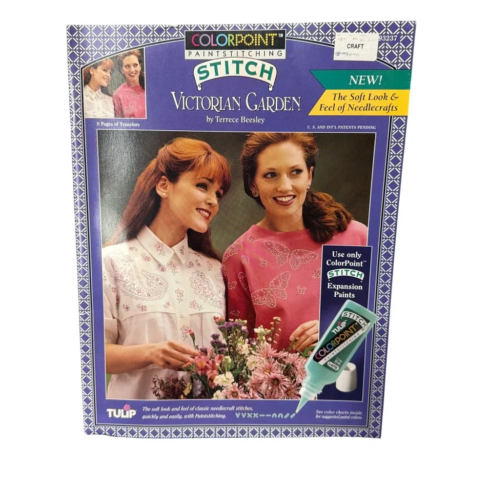 Vintage Tulip ColorPoint Paintstitching Stitch Transfer Booklets 1993 Lot of 4Of